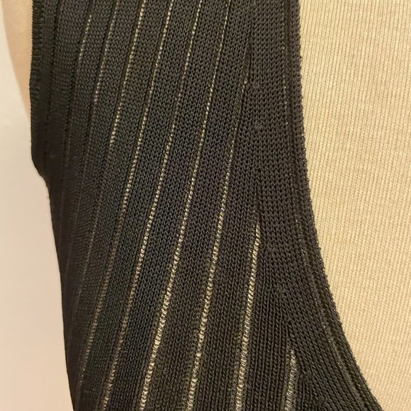 Il Gilet ladderstitch V-neck tank sweater in black viscose ladderstitch NWT - Picture 3 of 7